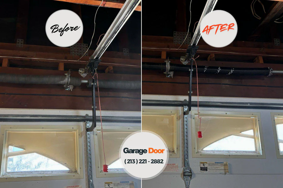 Before and after: garage door repair Candor, NC